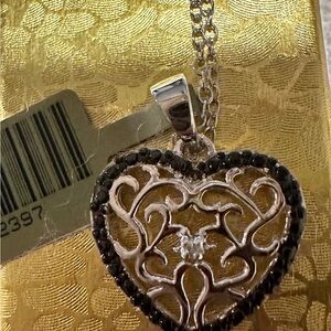 Diamond Heart Pendant Necklace NWT
